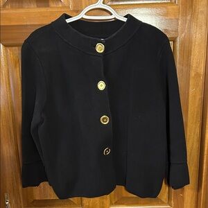 Elegant Black Jacket with Gold Buttons